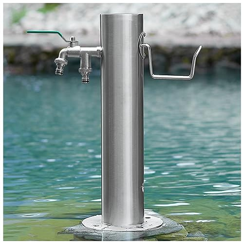 Colonne d'eau antigel et antirouille avec robinet, fontaine extérieure en acier inoxydable, colonne d'eau de jardin en acier inoxydable avec robinet - Fontaine extérieure résistante au gel e