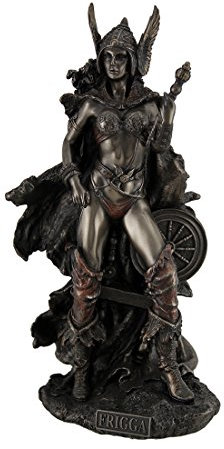 Zeckos Harz Statuen Frigga, Nordische Göttin der Liebe Ehe und Destiny Nähe Stehen Spindel Statue 14 x 25,4 x 10,2 cm Bronze Modell # wu75526 a4