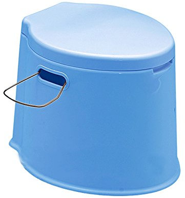 Denny International 6L Large Compact Portable Toilet Potty Loo with Washable Basket and Toilet Roll Holder for Pool Party Camping Caravan Picnic & Festivals