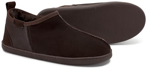 Vanuba Handgemacht Lammfell Warme Hausschuhe Herren Winter Kuschel Pantoffeln Herren Geschlossen Hüttenschuhe Herren Hausschuhe