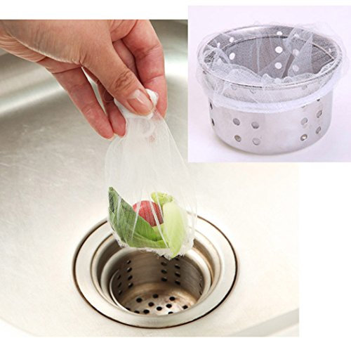 SIPLIV filtro fregadero desechable bolsa de malla fregadero bolsa de filtro de alcantarillado bolsa de basura filtro de fregadero accesorios para fregadero de la cocina o el baño, 100 piezas