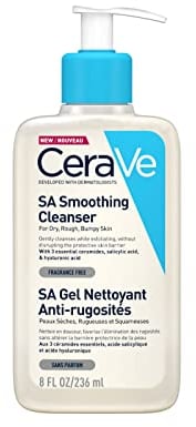 CeraVe Nettoyant lissant visage et corps SA pour peaux sèches, rugueuses et bosselées 236 ml avec acide salicylique