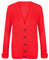 Womens Chunky Cable Knitted Ladies Boyfriend Grandad Pocket Button Top Cardigan, (XXL 20-22 Plus Size, Red)