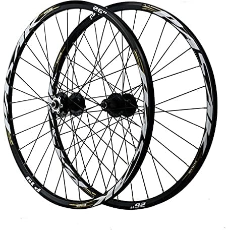 LvTu Mountainbike MTB Laufradsatz Vorderrad & Hinterrad Rad 26/27,5/29 Zoll Legierung Scheibenbremse Abgedichtetes Lager Fahrrad-Rad 7-12s Kassette 32H Felge(Black_29 inch)