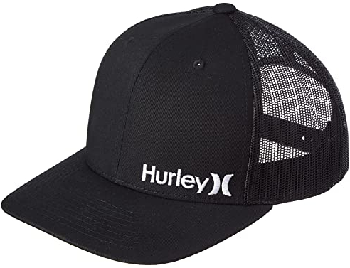 Hurley Herren M Corp Staple Trucker Baseball Cap, Schwarze Heftklammern, Einheitsgröße EU