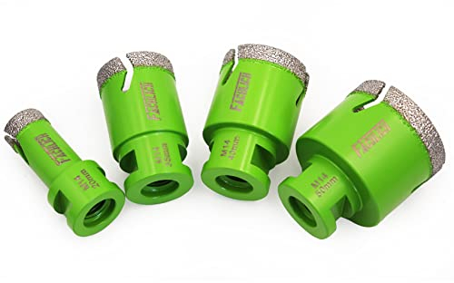 FACHLICH Diamond Drill Core Bits Set 20/35/40/50mm Tile Hole Saw Kit Vacuum Brazed M14 Connection for Tile Porcelain Granite Marble