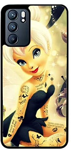 Coque pour Oppo Reno 6 (5G) fée tatouée Punk - Coque Noire TPU Souple, Noir