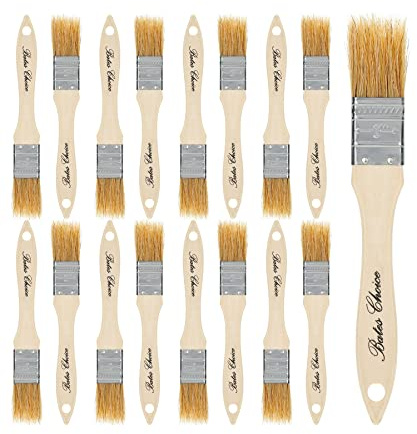 Bates- Chip Paint Brushes, 1 Inch, 16 Pack Natural Bristle Brushes | with Wood Handle for Corners Trim Work Edges Detail Painting Touch Up Work Furniture Painting & Small Surface Application