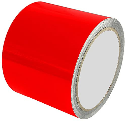 INDIGOS UG - Zierstreifen 10m x 8cm - hellrot glänzend - Auto Motorrad Boot Modellbau - Dekorstreifen Seitenstreifen Klebestreifen - Tuning - Car Wrapping Autofolie Zierleisten