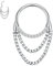 16G Septum Schmuck Silber Septun Ringe Daith Ohrringe Chirurgenstahl Septum Clicker Ring Kette Nasenring Turm Ohrringe Nahtlose Conch Piercing Schmuck Tragus Knorpel Helix Creolen mit CZ 10mm