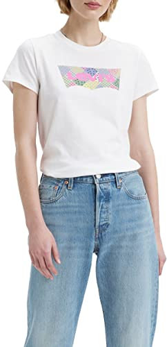 Levi's Femme The Perfect Tee T-Shirt, 501 Quilt Bw Fill Bright White , XS