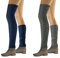 sesto senso Stulpen Damen 2er pack Baumwolle Beinwärmer Overknee Waden Winter Strick Wadenwärmer zopfmuster dunkle Melange blau