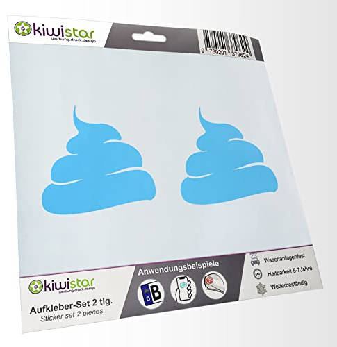 hauptsachebeklebt - 2X Kennzeichenaufkleber -Hundehaufen - Scheiße - KOT Aufkleber für Auto, Laptop, Fahrrad, LKW, Motorrad Mehrfarbig JDM Decal Racing