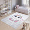 TAPISO Emma Teppich Waschbar bei 30 Grad Grau Einhorn Regenbogen bedruckter Kinderteppich Antirutsch Kinderzimmer Jugendzimmer Modern ÖKO-TEX 120 x 170 cm