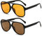 OSAGAMA Vintage Retro Sonnenbrille Gelb Getönte Brille für Damen Herren (Gelb+Braun)