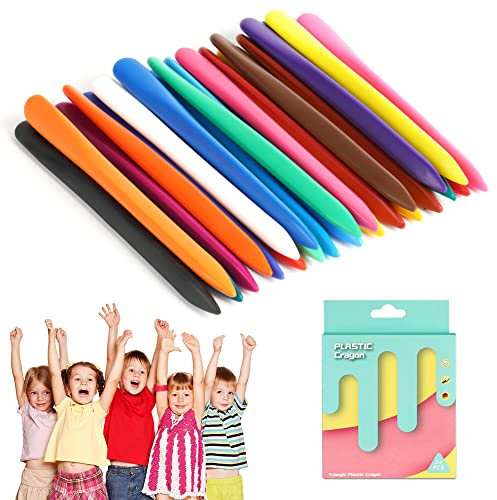 Aolso Ceras de Colores Triangulares para Niños, 24 Colores, Segura y no tóxica, Óptimo para Colorear y Dibujar