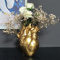 Aprjv Vase Blumenvasen Herzform Dekor Harz Blumentopf Modern Einzigartige Nordic Art Stil Dekorative Vase für Zuhause Hochzeit Geschenk Desktop Wohnzimmer Dekoration - Gold