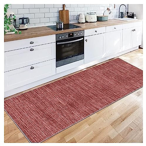 Siunwdiy Tapis Cuisine Devant evier,Tapis de Couloir Rouge,Lavable Doux Polyester Tapis D'EntréE Interieur Absorbant,Tapis de Passage,Tapis de Couloir,Facile à Nettoyer,Rouge,70x170cm