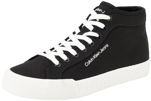 Calvin Klein Jeans Herren Vulcanized Sneaker Skater Mid Laceup Schuhe, Schwarz (Black/Bright White), 45