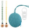Babywnoss - 2 Catenella Portaciuccio in Silicone - 1 porta ciuccio - 4 adattatori (Blu, Senza sacchetto regalo)