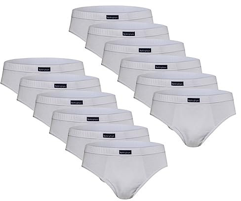 Nottingham Slip Uomo Cotone Mercerizzato, Art. 8000 Bianco 12pz M