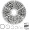 JOLCEEY 1550pcs Jump Rings Kit, Silver Open Jump Rings Connector Rings with Opener Tool for Jewelry Making Bracelet Earring Necklace Charms Repair (4mm 5mm 6mm 7mm 8mm 10mm)