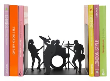 Balvi Serre-Livres The Band Couleur Noir Un Groupe de Musique sur Un Support pour Livres Métal