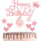 HONGCI Happy 6th Birthday Cake Topper & Birthday Candle Pink Number 6 Candle for Birthday Cake - 6th Birthday Candle Cake Cupcake Topper Birthday Cake Decorations for Girls Birthday Party Pink