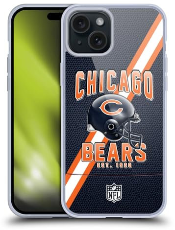 Head Case Designs Offizielle NFL Football Streifen Chicago Bears Logo Art Soft Gel Handyhülle Hülle kompatibel mit Apple iPhone 15 Plus