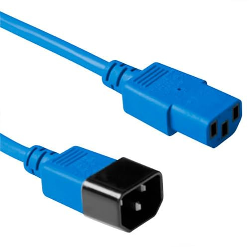 ACT C13 auf C14 Kaltgerätekabel Verlängerung 5m Blau -AK5430 | für Notebook Ladegerät
