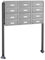 Banjado® Burg Wächter Briefkasten mit Standfuß/Briefkasten 12 Parteien/Standbriefkasten Edelstahl/Standbriefkasten freistehend/Freistehender Briefkasten mit Namensschild