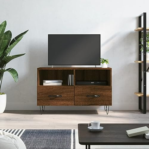 ShGaxin 828971 Meuble TV en bois contreplaqué chêne marron 80 x 36 x 50 cm Meuble TV Meuble bas TV Meuble de salon moderne