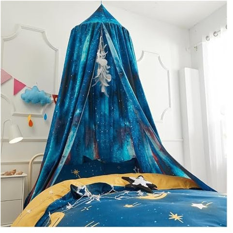 BESSX Moskitonetz, hängendes Betthimmel, runde Kuppel, Moskitonetz, Sternenhimmel, Schlafzimmer, Kinderzimmer, Dekorationen, hängender Vorhang, Spielzelt for den Innenbereich