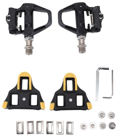 Klickpedal-Set, Leichtes Aluminiumlegierungsgehäuse, Selbstsicherndes Pedal Wellgo Fahrradschuh 9/16 Zoll Chromoly-Stahlachse für System
