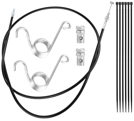 NQEUEPN 75 inch Go Kart Throttle Cable Kit, Go Cart Brake Cable with Cable End Stops Brake Return Pedal Springs and Zip Ties for 90cc 110cc 125cc 150cc Mini Bike Kandi Go Cart Accessories Parts