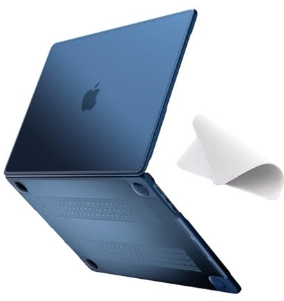eleger bruchsicher Hülle kompatibel mit MacBook Air 15 Zoll M4 A3241 M3 A3114 M2 A2941, Ausgabe 2025 2024 2023, schwarzer TPU Stoßstange & Harte PC Case, Matt Mitternacht