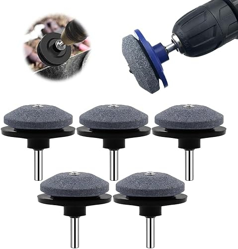 Afilador de cuchillas desafiladoras de cortacésped, afilador de cuchillos universal premium para cualquier taladro eléctrico de mano y herramientas de jardín, 10 unidades, color negro