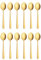 Otto Koning Tea Spoons - Premium Teaspoons Set of 12 in Gold Cutlery, 15.3cm Length, Stainless Steel, Elegant Modern Design, Mirror Polish, Corrosion Resistant, Dishwasher Safe
