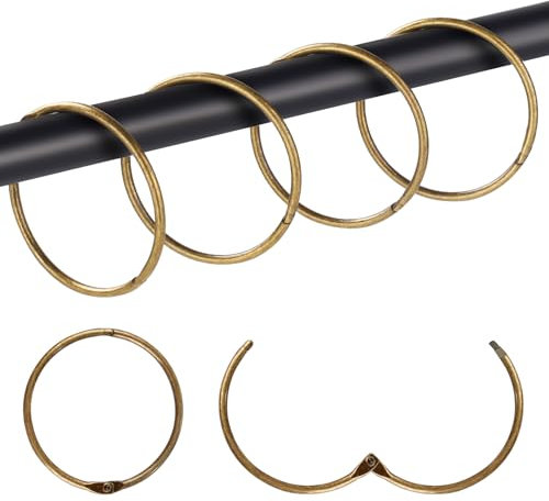 Mafeigu 30Pcs Shower Curtain Hooks,Metal Round Shower Curtain Hooks,Roman Rings,Rustproof Decorative Rings (30, Bronze)