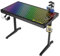 EUREKA ERGONOMIC Mesa de cristal para videojuegos con RGB 110 x 60 cm, escritorio de cristal para videojuegos, mesa de ordenador con sincronización de música, control por aplicación, gancho para