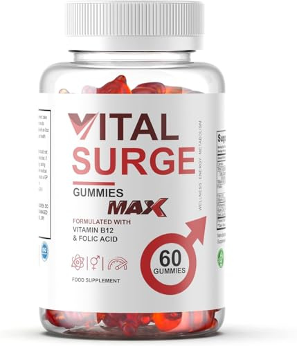 Vital Surge MAX Testo Gummies - Powerful Natural Ingredients - New & Sealed - 60 Gummies