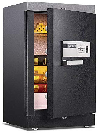 Safe Cash Box Schlüsselschrank mit digitalem Schloss, robuster, sicherer Aufbewahrungsstahl, ideal für Schule, Schule, Unternehmen für Home Office, Hotel (Farbe: Schwarz, Größe: 43 x 40 x 65 cm)