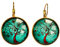 Lebensbaum grün petrol türkis rot Brisuren Ohrhänger Klappbrisuren 8 mm,12 mm oder 25 mm Edelstahl gold (8 mm)