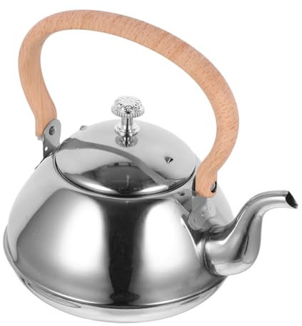 VICASKY Bollitore Da Tè in Acciaio Inossidabile Con Manico in Legno 1,5 Litri Bollitore Ad Acqua Addensati Per Stufa A Gas Cottura in Ceramica Elettrica Stufa