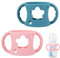 2-Pack Set in Blue and Pink Mam Bottle Handles, Encourages Independent Drinking for Babies, Easy-Grip Design for Wide-Neck Bottles, Ideal for Home, Daycare, and On-The-Go Feeding