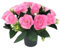 Beautiful Pink Rose Artificial Flowers in Grave Flower Pots – UV Resistant, Realistic, Long-Lasting Design for Cemetery Decorations, Grave Displays, Home & Garden Memorial Arrangements (Pink)