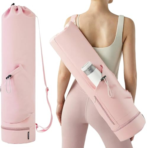 MOERAE Yogatasche, Yogamatte Tasche mit Nassfach und Flaschentasche, Verstellbarer Schultergurt Gym Yoga Tasche für Pilates-Matten und Yoga Zubehör
