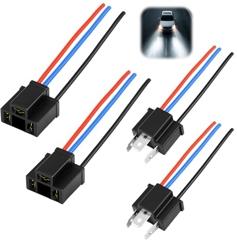 2 Stück H4 Lampen Stecker Fassung P43t mit Kabel
