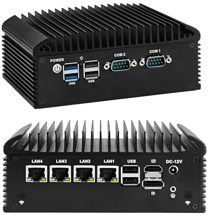 CWWK Mini PC N150 Firewall Appliance, 4 x i226-V 2.5GbE LAN, 2x RS232 COM, Micro OPNsense Box, Fanless Industrial Embedded Mini Computer, 16GB DDR4 RAM 256GB M.2 SSD, SIM, AES-NI