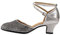 Women's Mid Low Heel Salsa Tango Ballroom Latin Party Dance Shoes Outdoor Black Silver 3.5CM Tag 36-UK 3